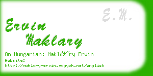 ervin maklary business card